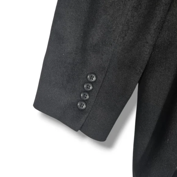 100% Cashmere Tasso Elba Blazer 44L for Black 2 Button Jacket Men's Macy's - Picture 13 of 14